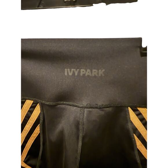 Adidas x Ivy Park 3-Stripe Leggings – Black with Gold Stripes – SZ S - Picture 2 of 3